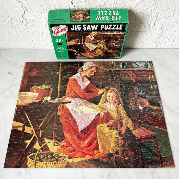 Vintage Guild Jigsaw Puzzle–Whitman No 125 Colonial Family Scene 304 Pc-Complete - Picture 2 of 8
